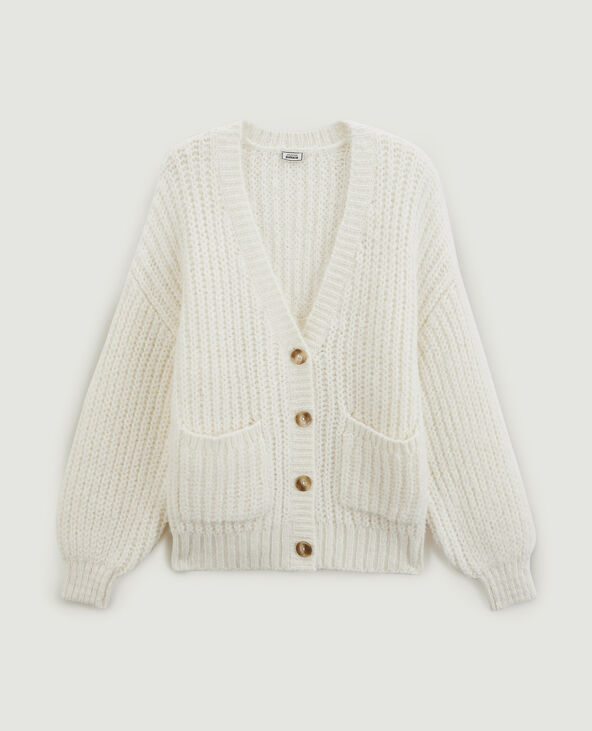Gilet en grosses mailles blanc - Pimkie