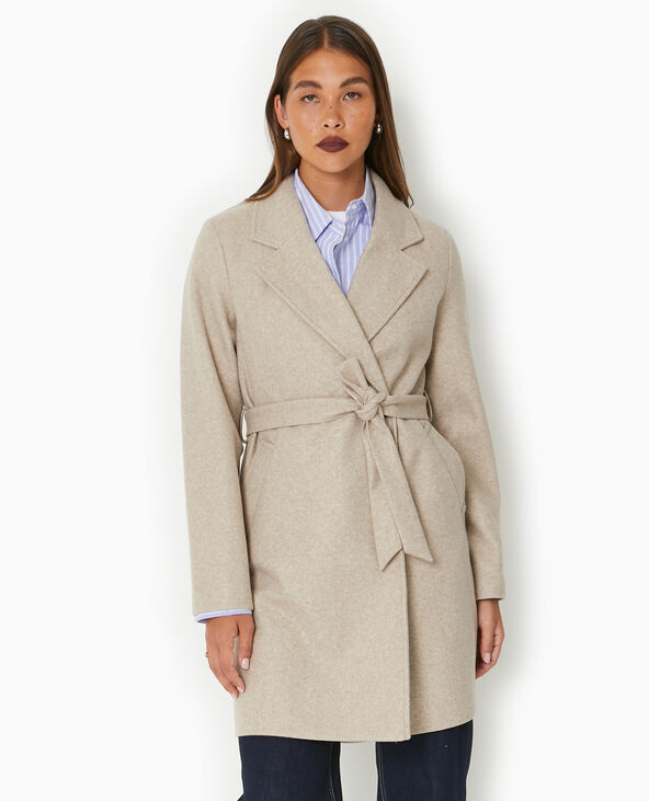 Manteau mi-long avec ceinture doré - Pimkie