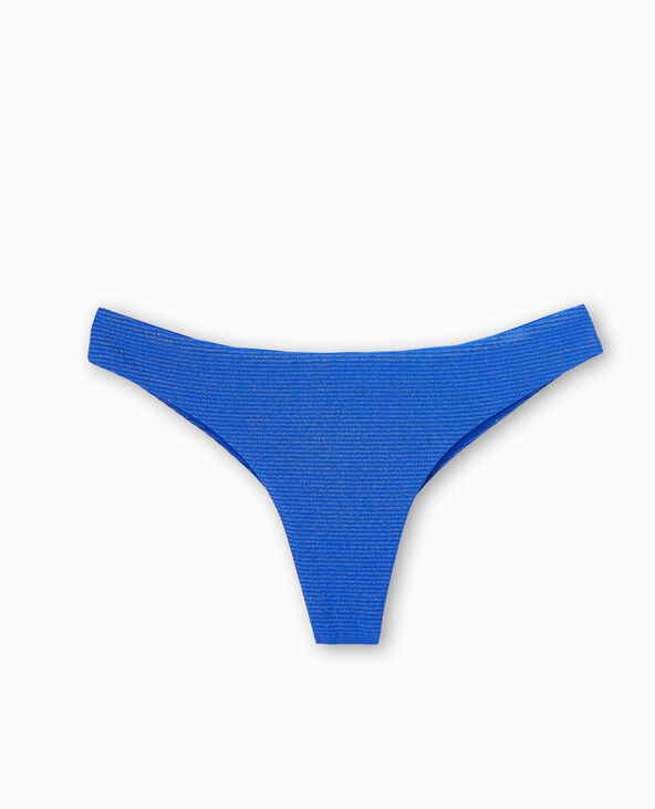 Bas de maillot de bain tanga avec lurex bleu électrique - Pimkie
