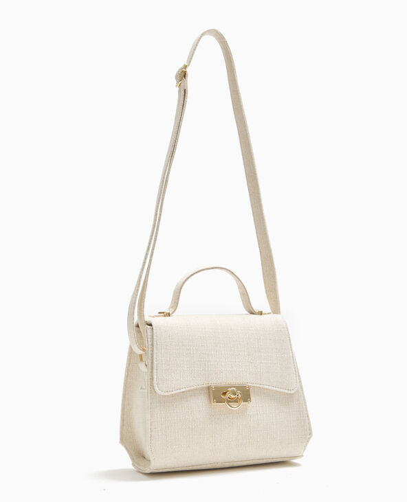 Sac boxy tissu avec poignée et bandoulière beige - Pimkie