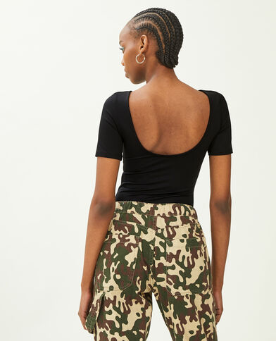 Body manches courtes décolleté dos noir - Pimkie