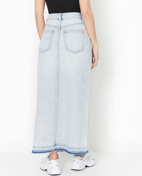 Jupe longue en jean bleu clair - Pimkie