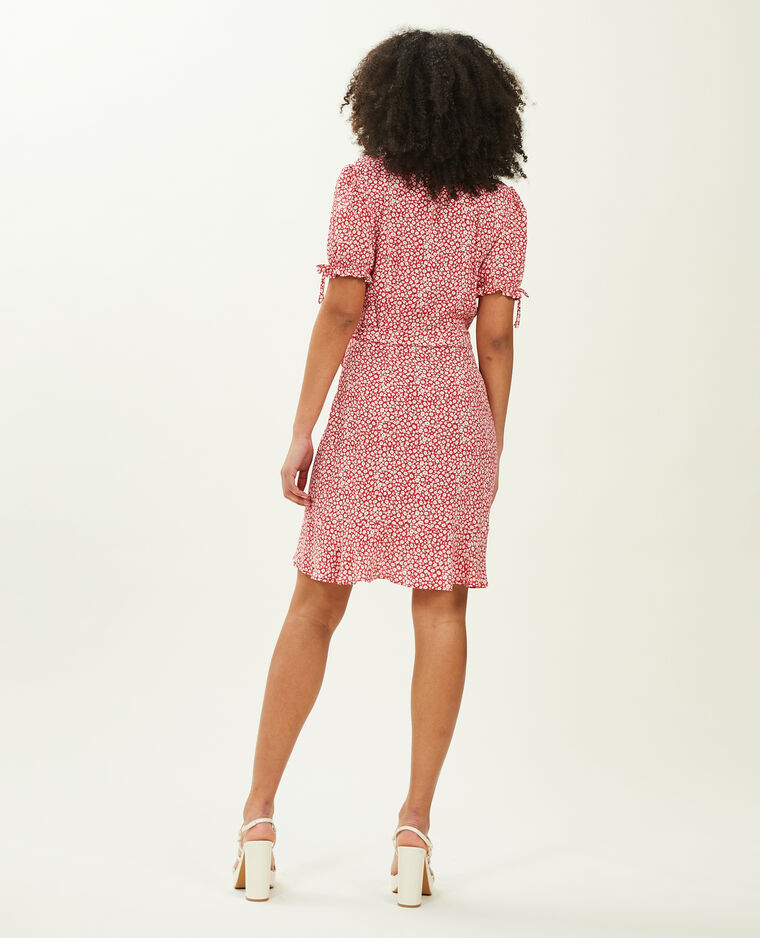 Robe courte cache-cœur rouge - Pimkie