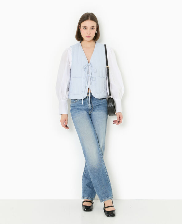 Veste sans manches matelassée avec rayures bleu - Pimkie