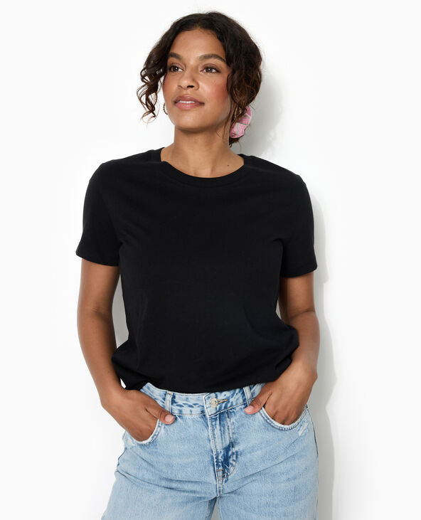 T-shirt basique col rond noir - Pimkie