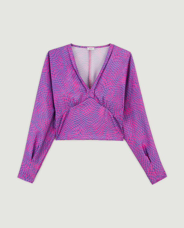 Blouse courte col V violet - Pimkie