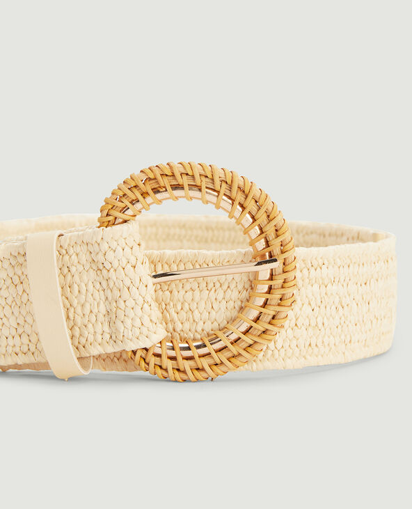 Ceinture en raphia élastique beige - Pimkie