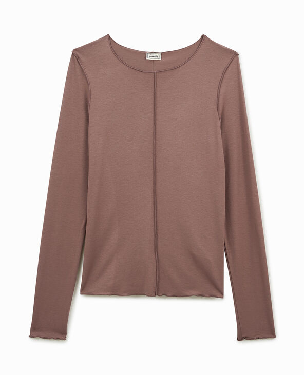 Top manches longues avec coutures apparentes taupe - Pimkie