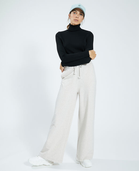 Pantalon large molleton beige chiné - Pimkie
