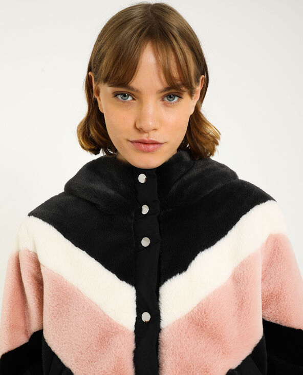 Blouson en fausse fourrure gris foncé - Pimkie