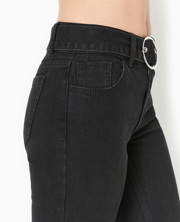 Jean flare taille basse avec ceinture noir - Pimkie