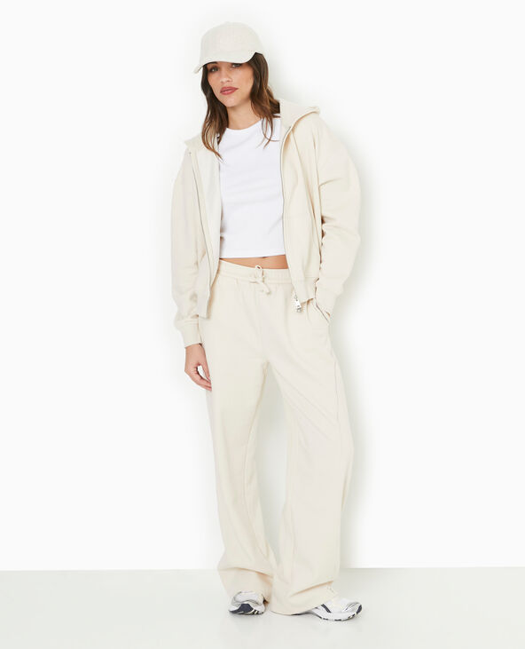 Sweat zippé avec capuche écru - Pimkie