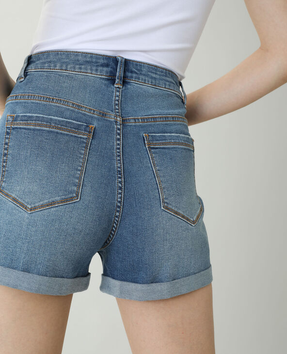 Short en jean high waist bleu - Pimkie