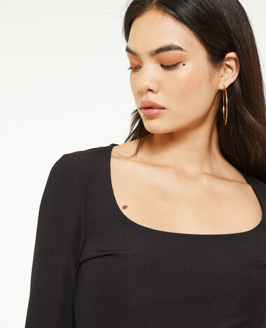 Top encolure carrée effet corset noir - Pimkie