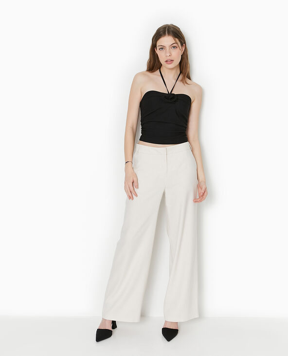 Top bustier avec fleur noir - Pimkie