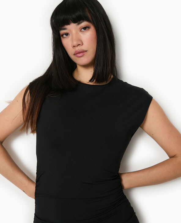 Robe longue sans manches avec fronces noir - Pimkie