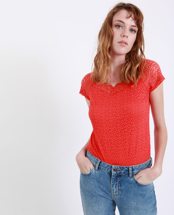 Body en dentelle orange - Pimkie