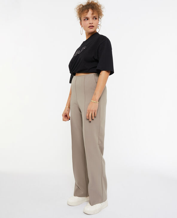 Pantalon droit avec coutures pinc es
