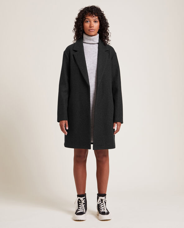 Manteau noir avec ceinture discount