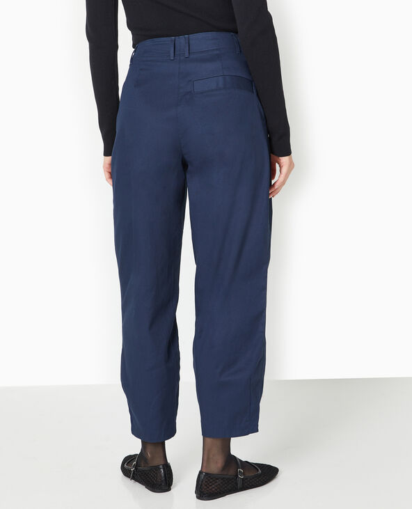 Pantalon balloon en toile bleu marine - Pimkie