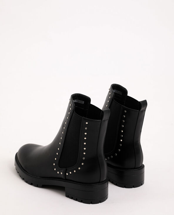 Bottines plates faux cuir noir - Pimkie