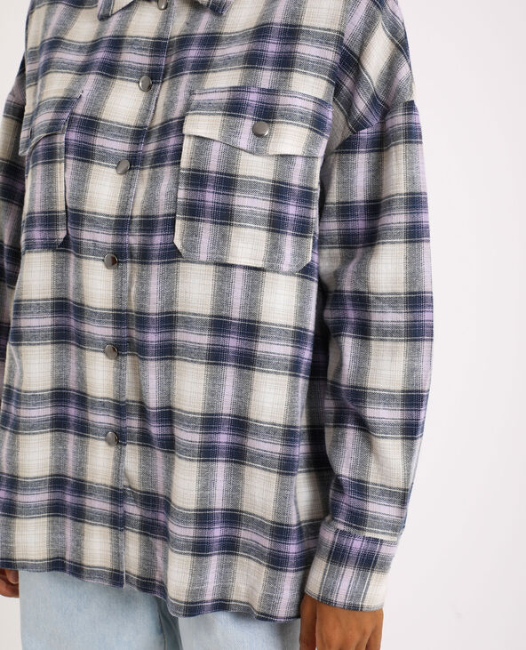 Chemise oversized à carreaux blanc - Pimkie