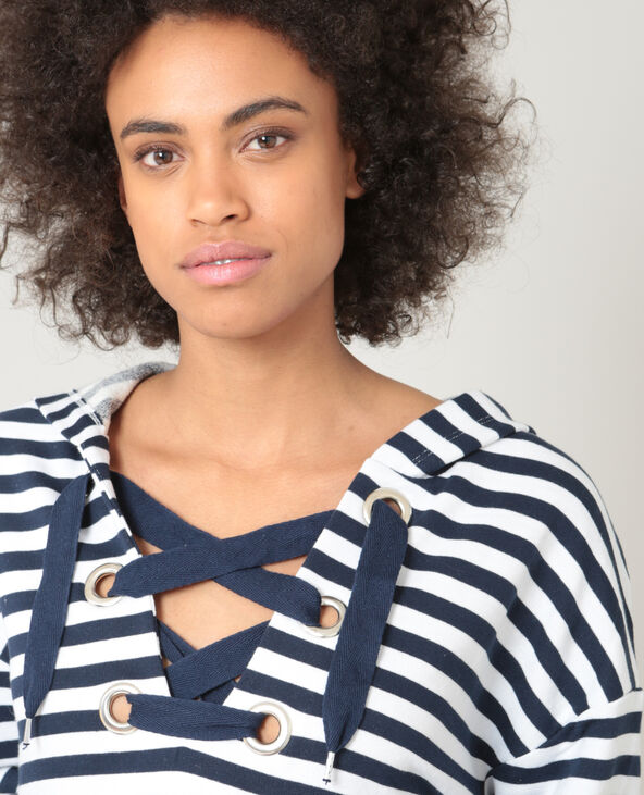 Sweat à lacets blanc - Pimkie