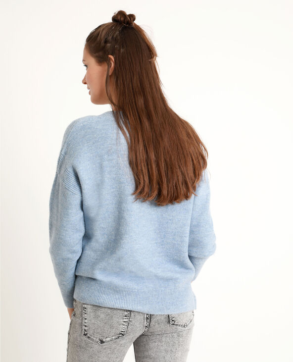 Pull à col V bleu clair - Pimkie