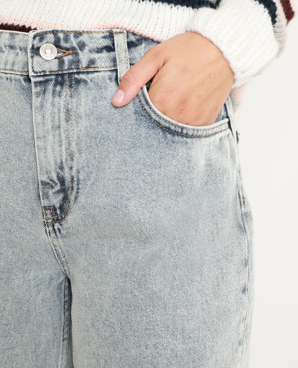 Jean straight mid waist Jean stoned - Pimkie