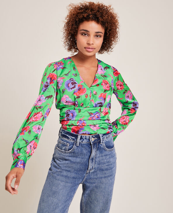 Blouse col hot sale en v