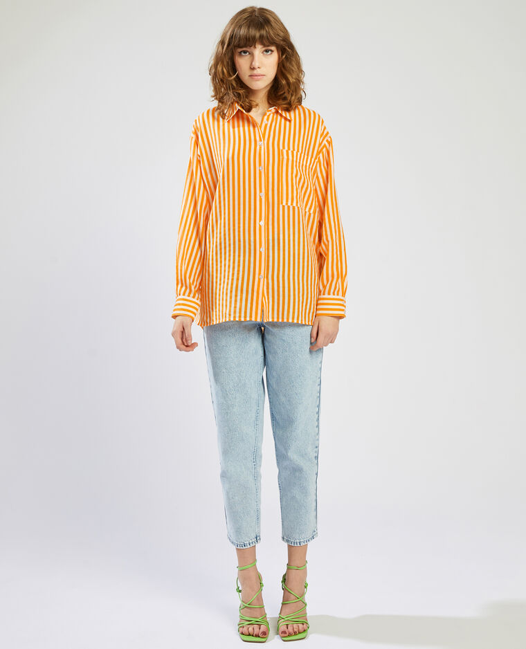 Chemise fluide rayée orange - Pimkie