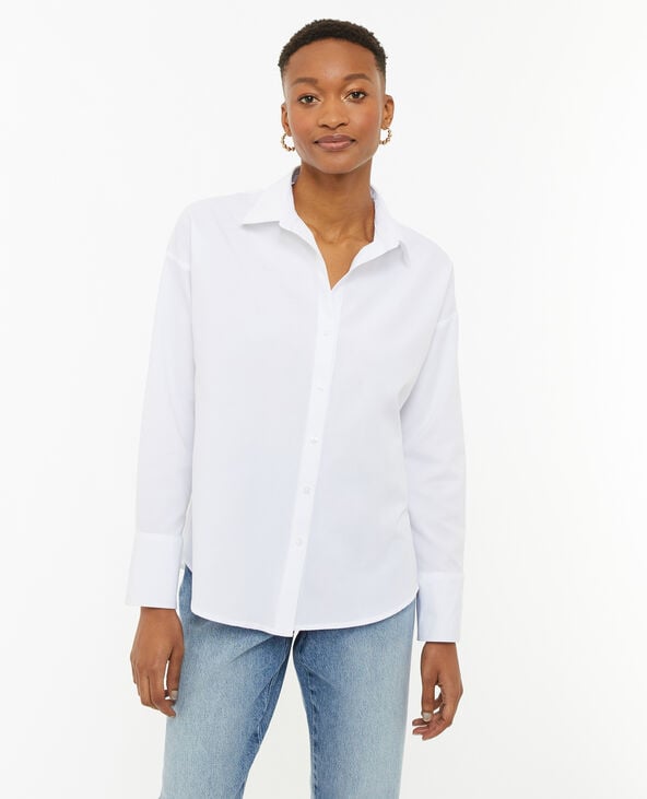 Chemise oversize col ouvert blanc - Pimkie