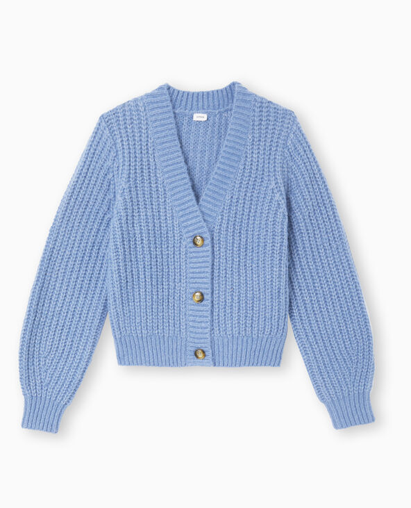 Gilet grosses mailles bleu - Pimkie
