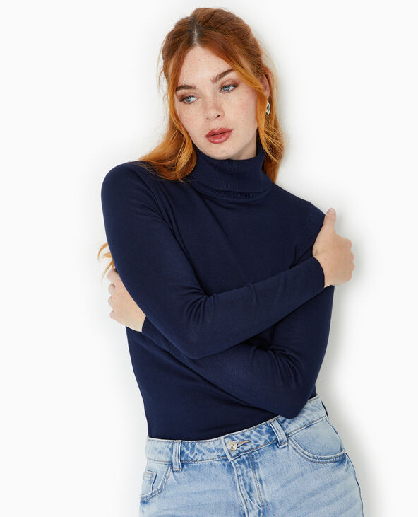 Pull à col roulé bleu marine - Pimkie