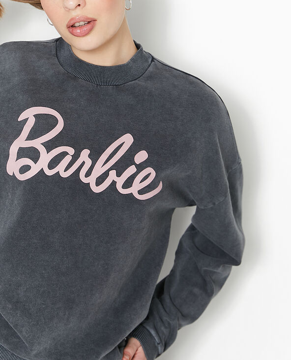 Sweat effet délavé acid wash BARBIE gris foncé - Pimkie