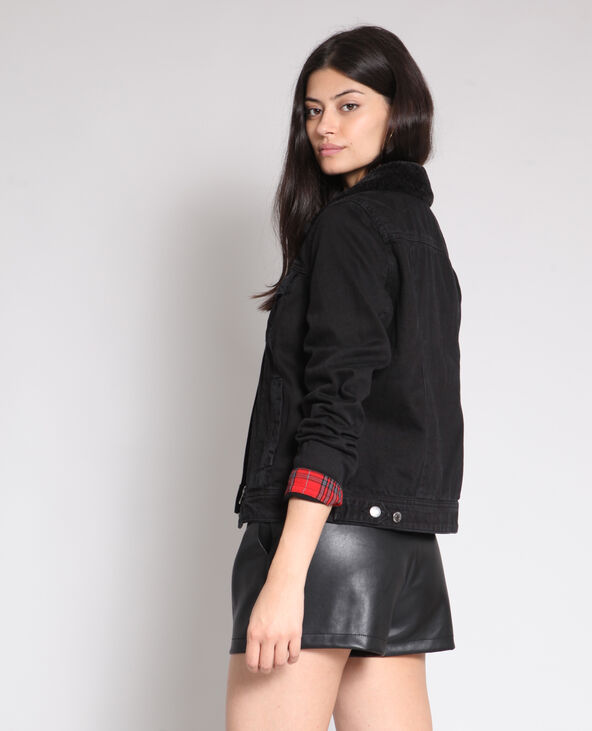 Veste col deals mouton noir