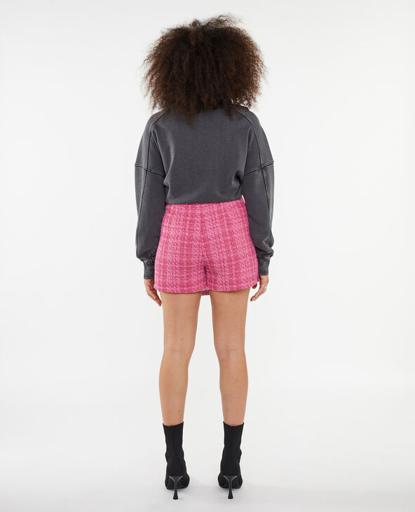 Jupe-short asymétrique en tweed rose - Pimkie