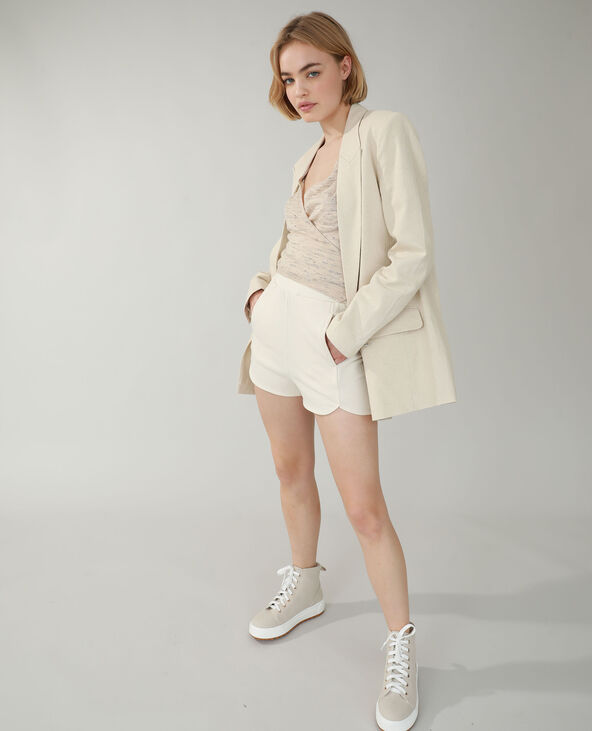 T-shirt cache-cœur beige - Pimkie