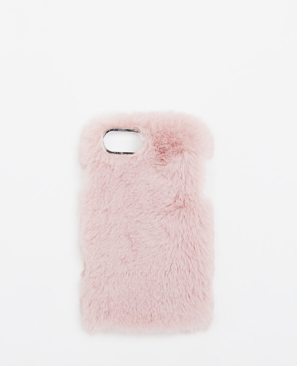 Coque en fausse fourrure vieux rose - Pimkie
