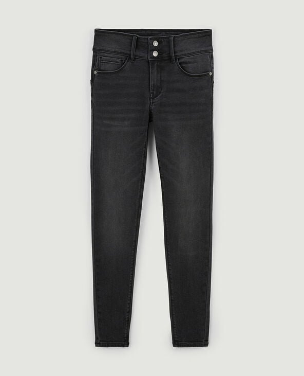 Jean skinny push up avec double bouton noir - Pimkie