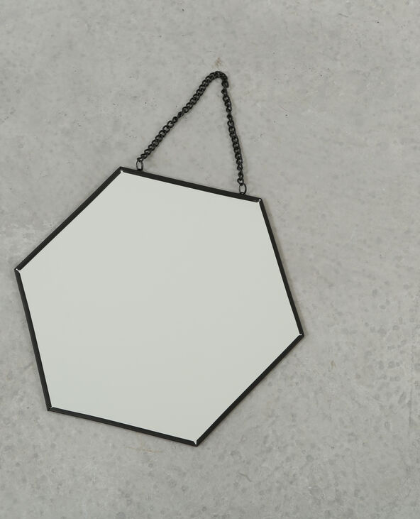 Petit miroir hexagonal noir - Pimkie