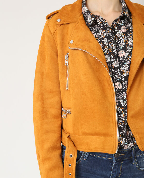 Veste style perfecto suédine camel - Pimkie