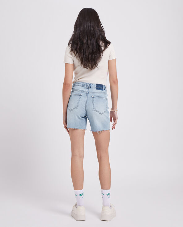 Bermuda en jean raw cut bleu clair - Pimkie
