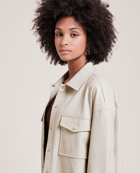 Chemise en simili cuir écru - Pimkie