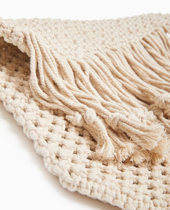 Sac en crochet avec franges blanc - Pimkie