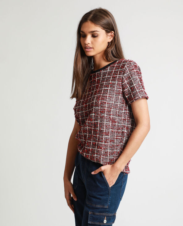 T-shirt tweed rouge - Pimkie