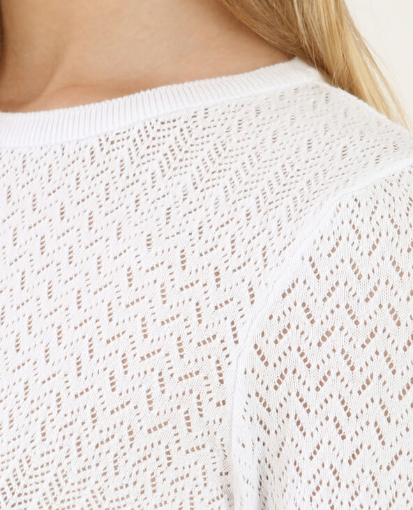 Pull ajouré blanc - Pimkie