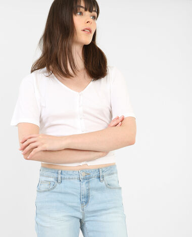 Top boutonné dos ouvert blanc - Pimkie