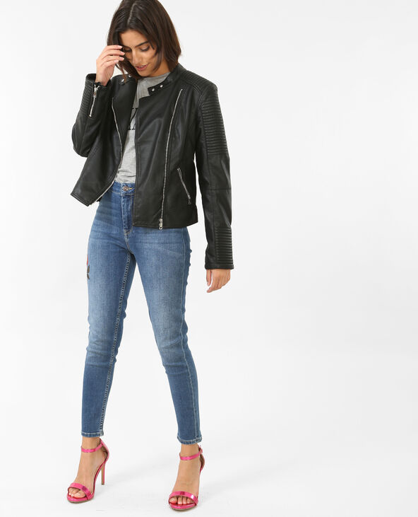 Jean skinny brodé bleu - Pimkie