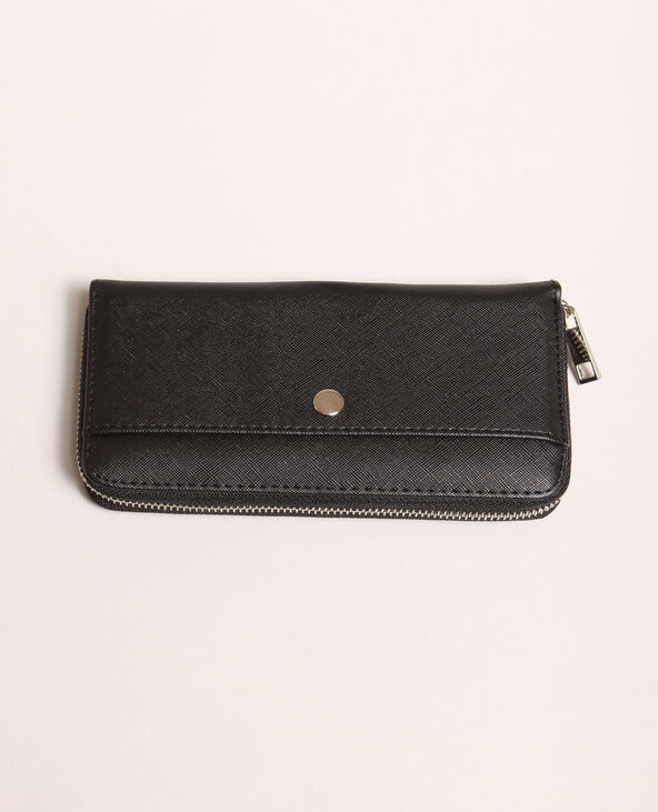 Portefeuille en simili cuir noir - Pimkie